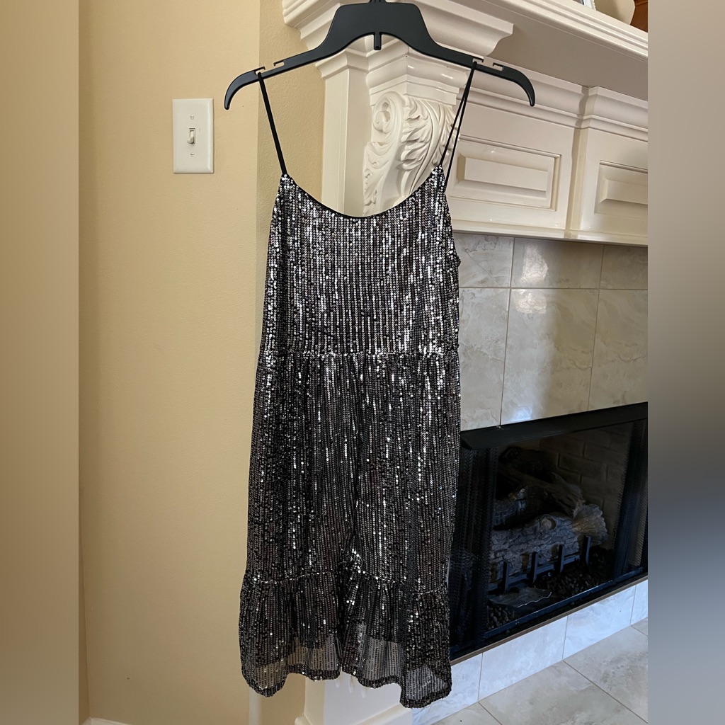 Umgee Sequin Mini Dress Fully Lined Large